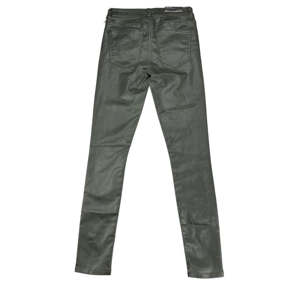 NWT JOE'S JEANS The Icon Mid Rise Skinny Ankle Sz 24 Green Coated Laser Camo - Picture 3 of 8